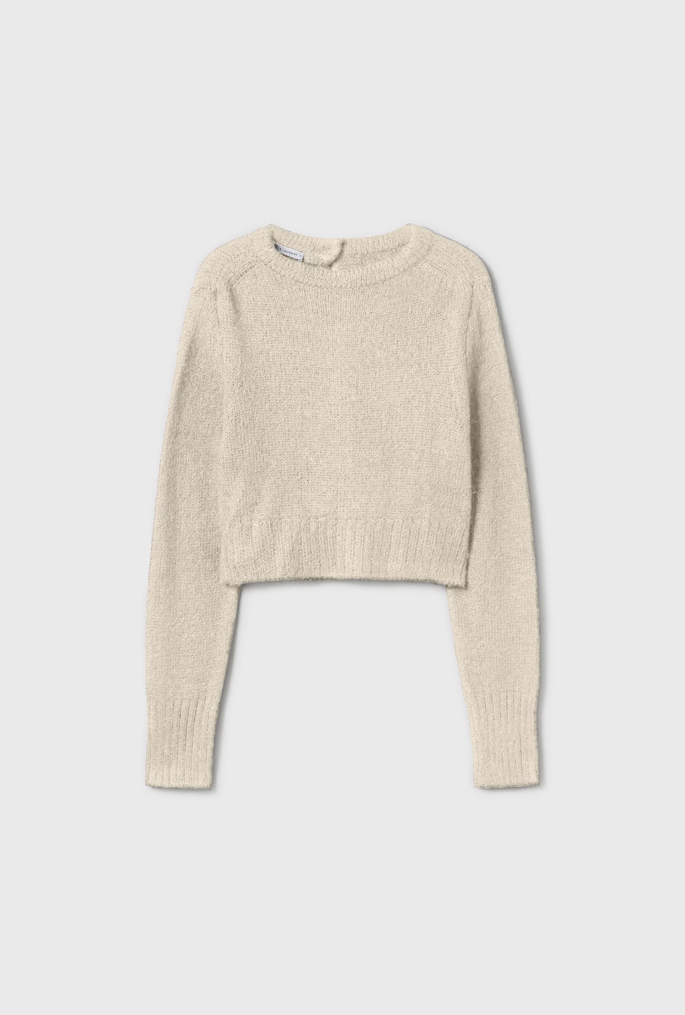 Alpaca Reversed Cropped Cardigan Natural