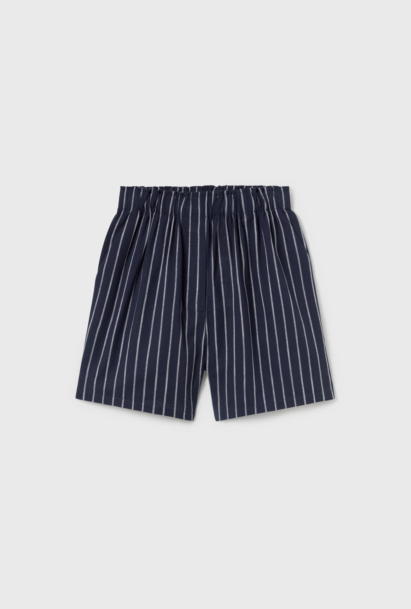 Cotton Boxer Short Egret Stripe