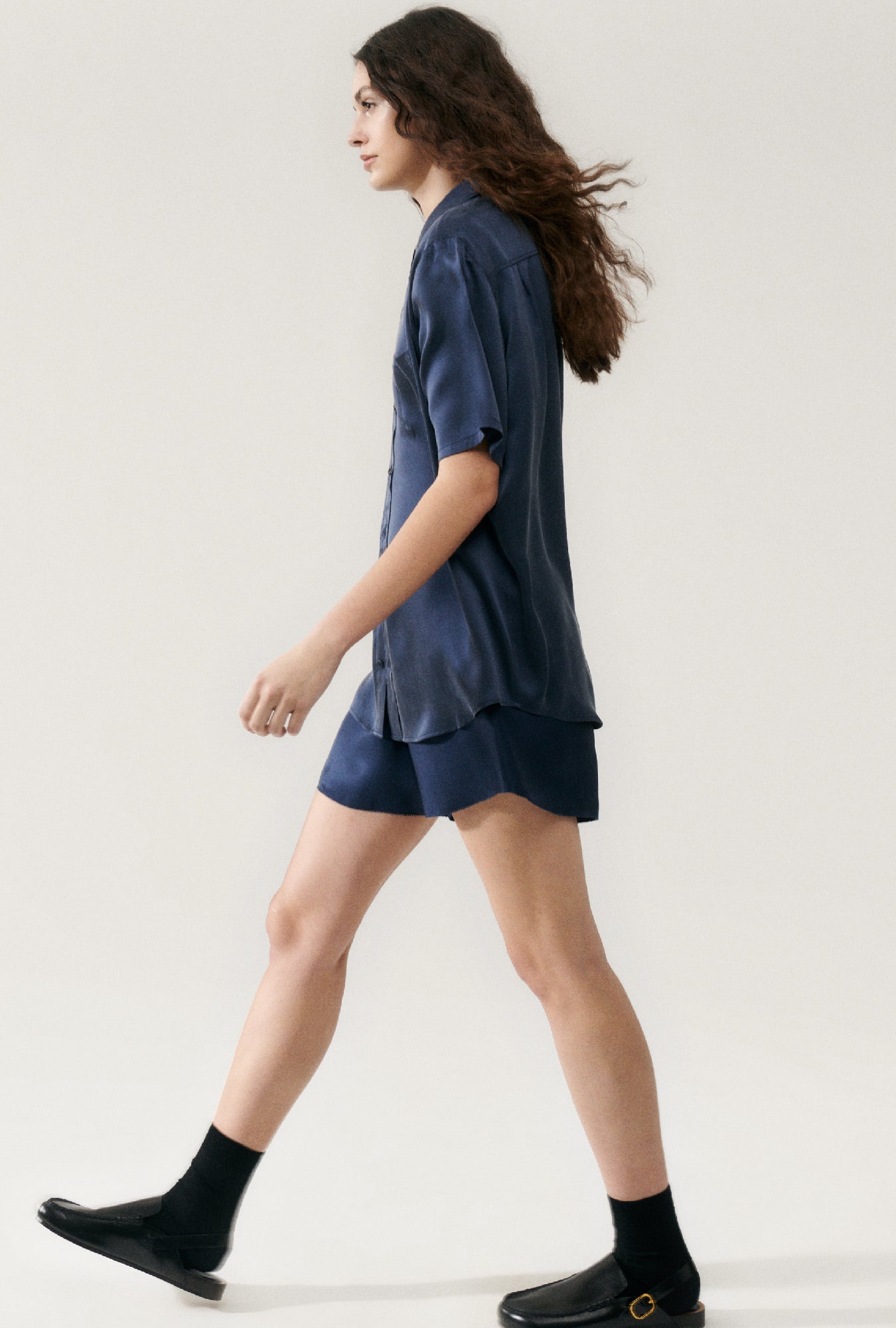 Short Sleeve Boyfriend Shirt Midnight