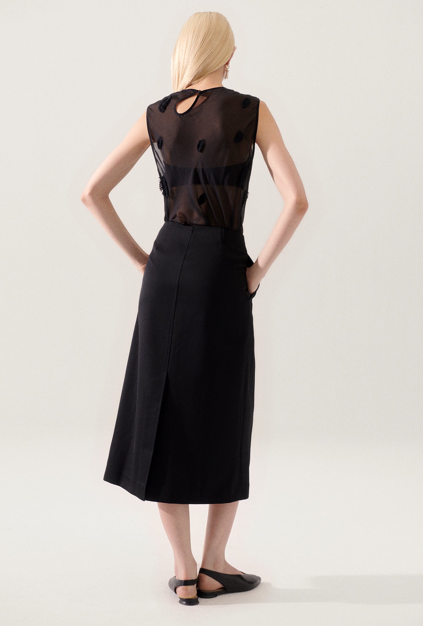 Wool Wrap Skirt Black