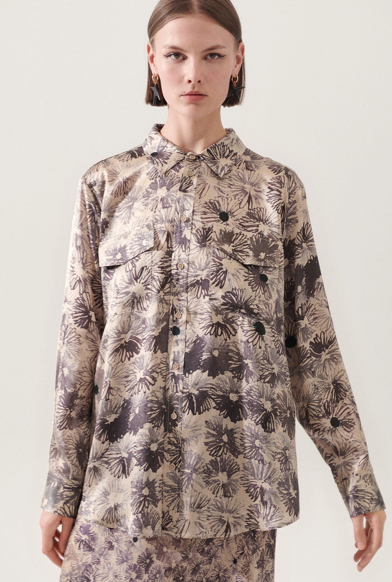 Boyfriend Shirt Aster Floral