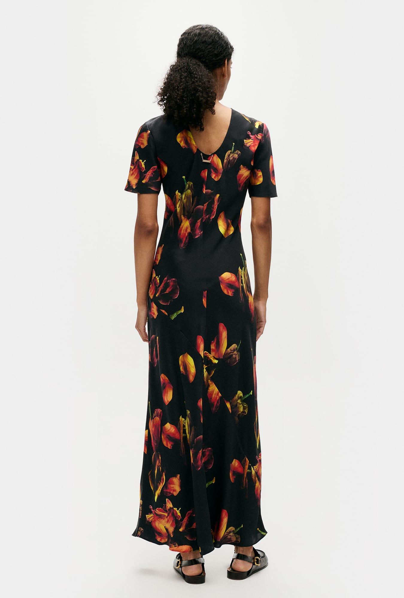 Short Sleeve Bias Dress Tulipa Black