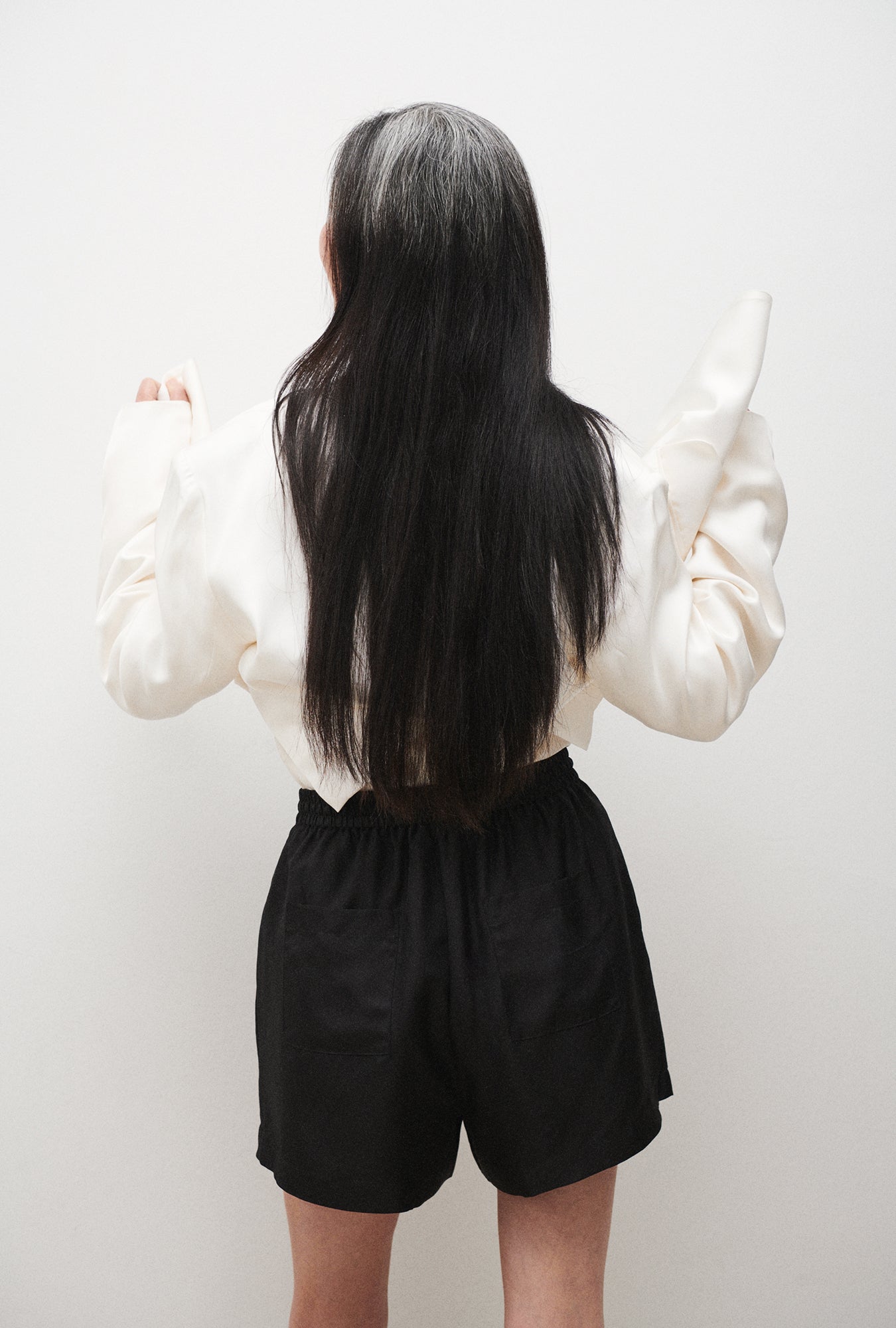 Twill Slouch Shorts Black