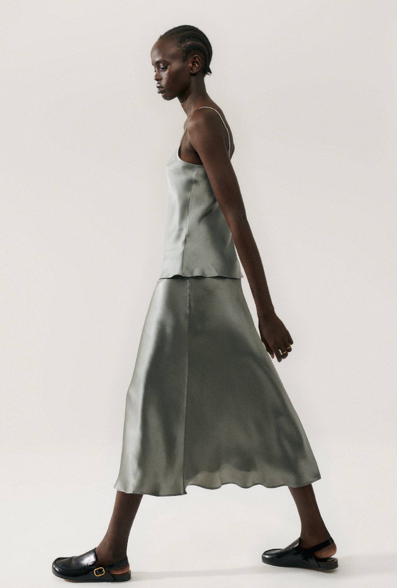 Long Bias Cut Skirt Moon