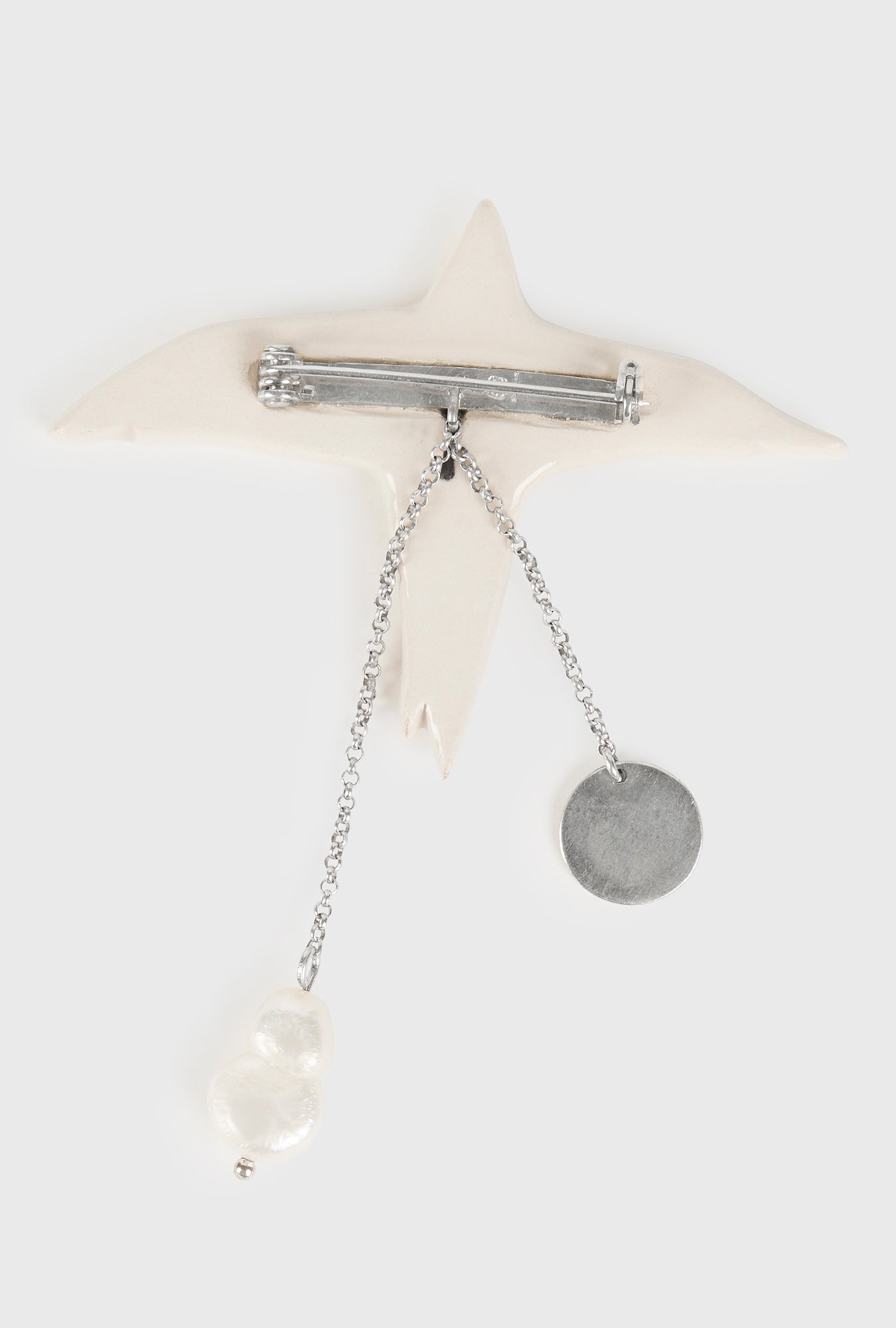 Raven Brooch White