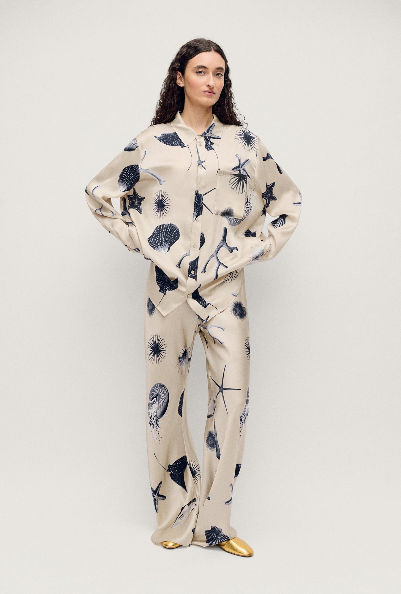 Boyfriend Shirt Seashells