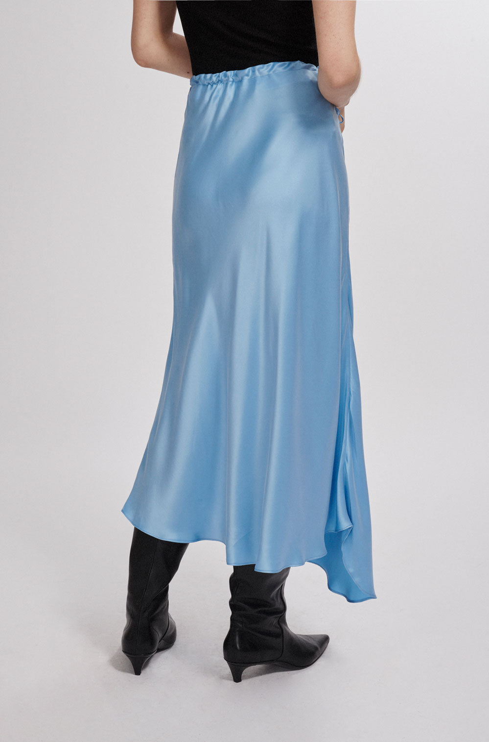 Asymmetric Skirt Airy Blue
