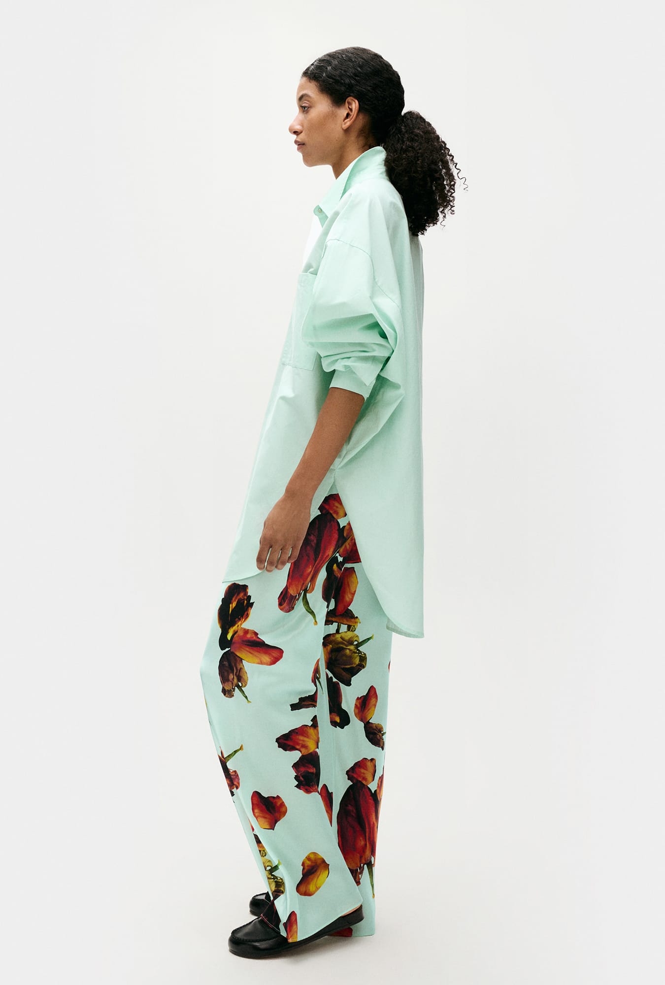 Cotton Silk Round Shirt Dew