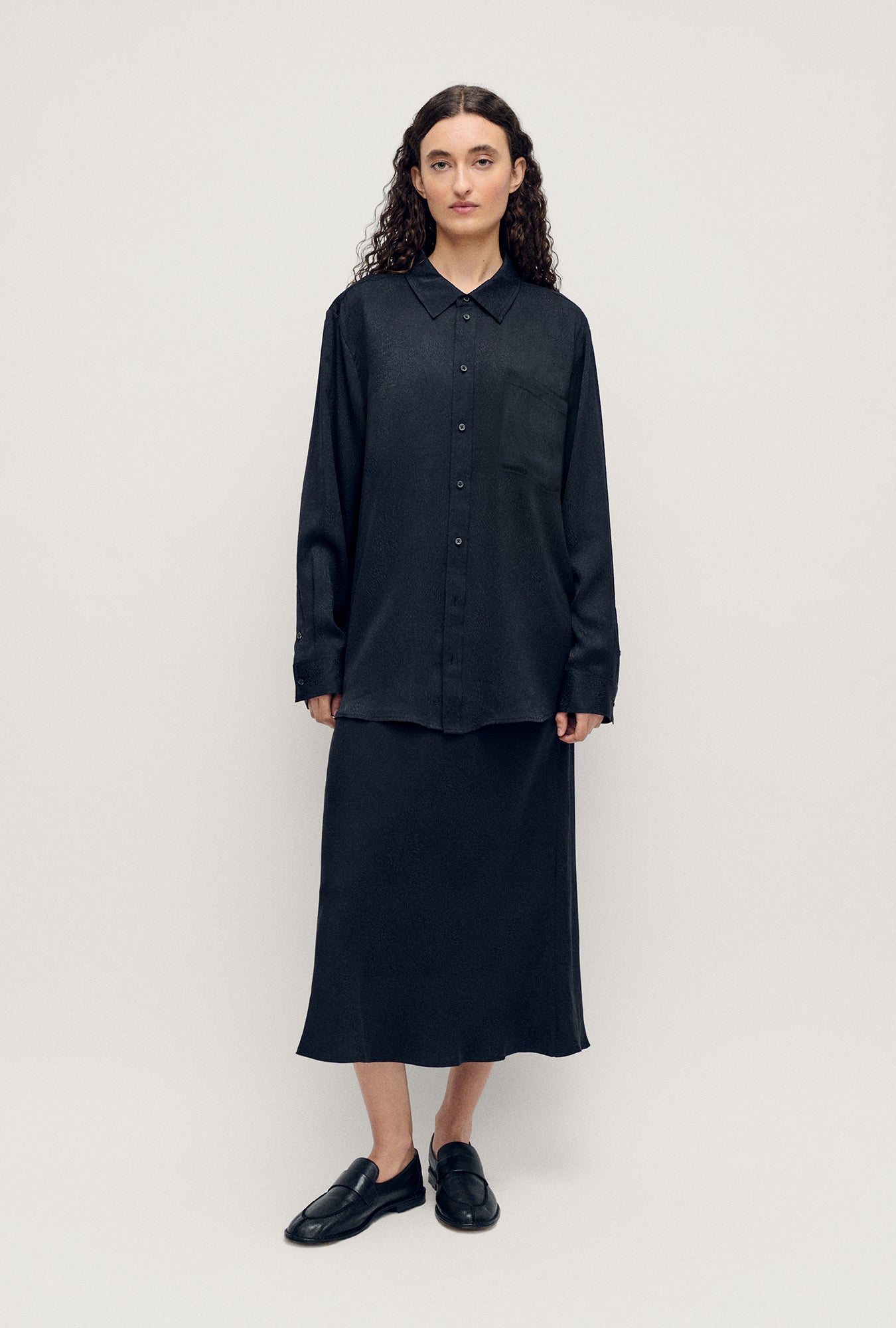 Boyfriend Shirt Coral Jacquard