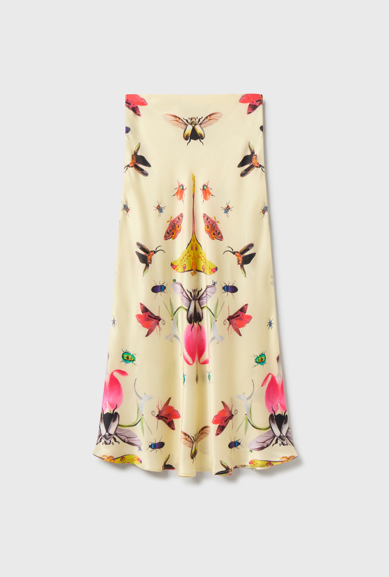 Long Bias Cut Skirt Insects