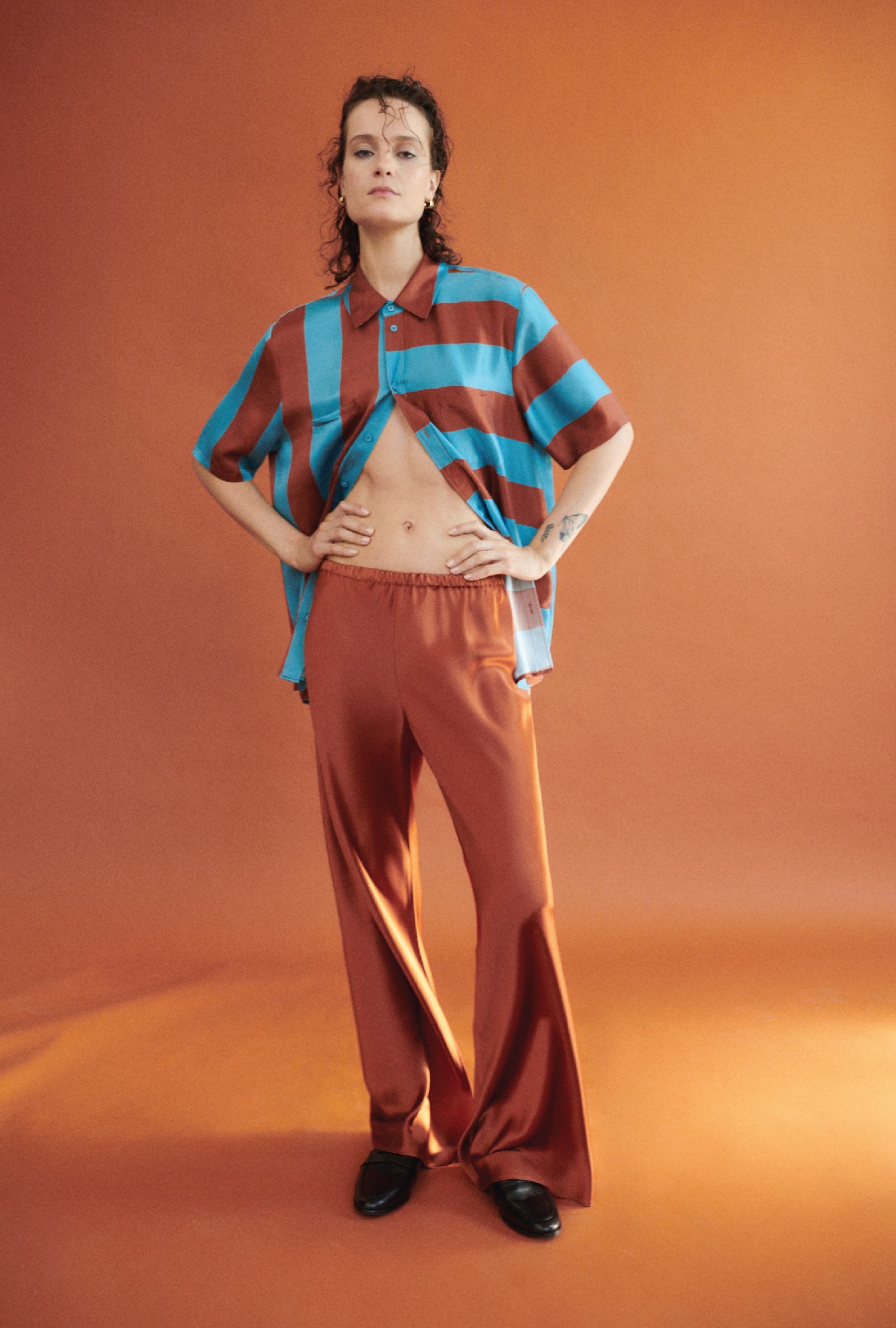 Bias Cut Pants Umber