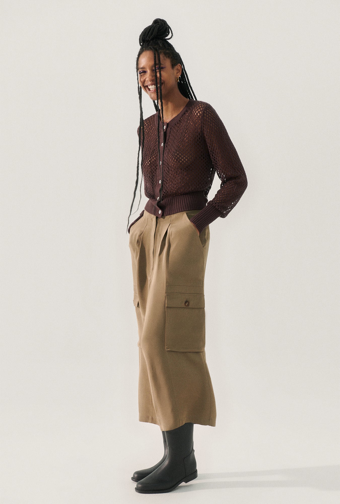 Crochet Cropped Cardigan Cacao