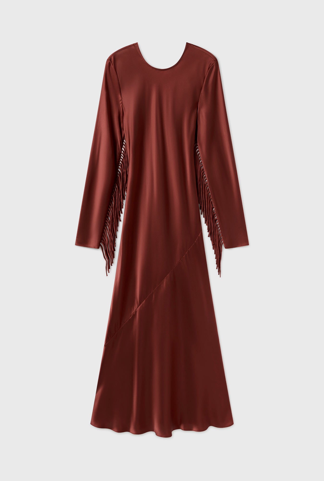 Fringe Full Sleeve Bias Dress Canyon