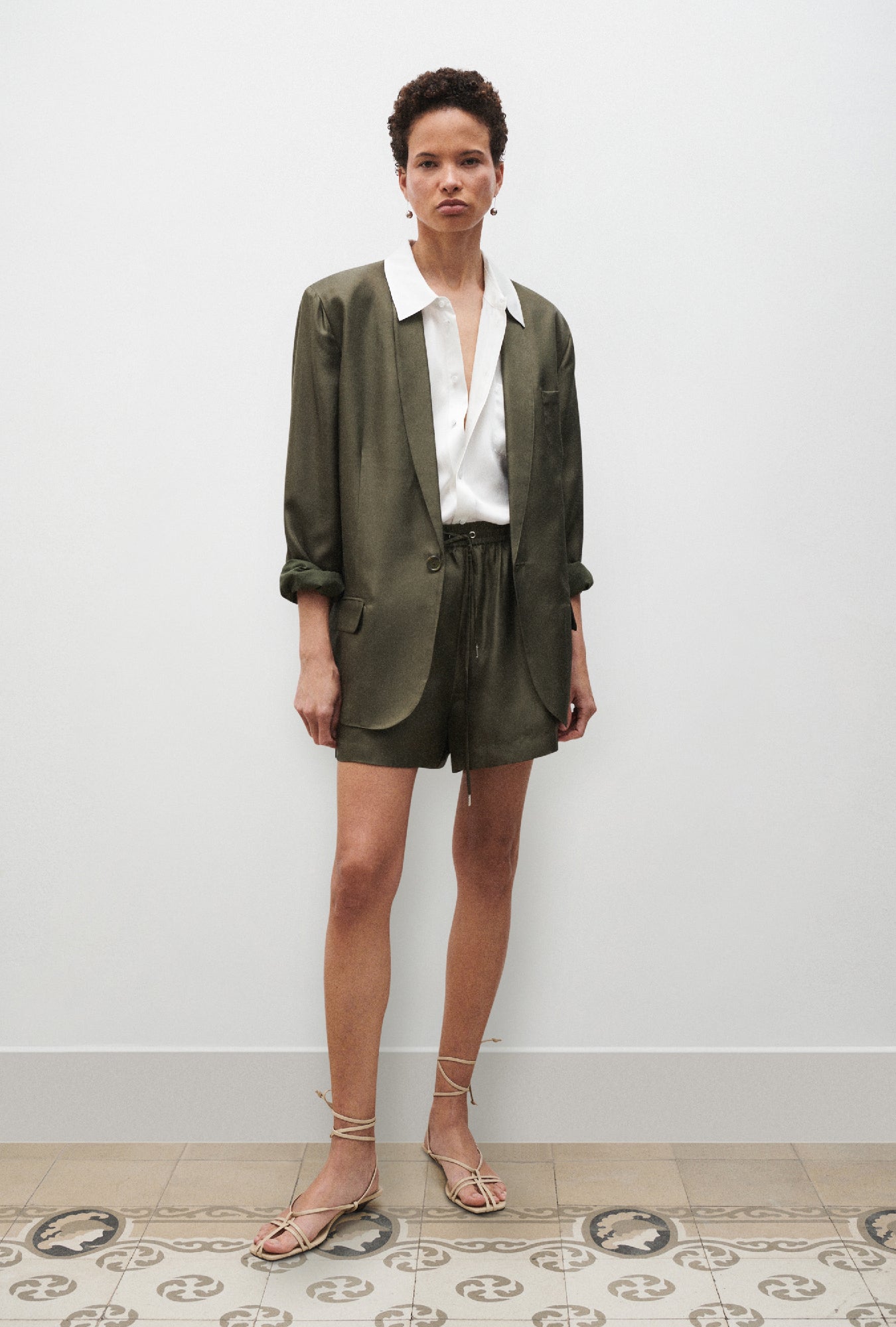 Twill Slouch Shorts Pine