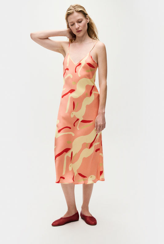 90S Slip Dress Rabbit Amaranth