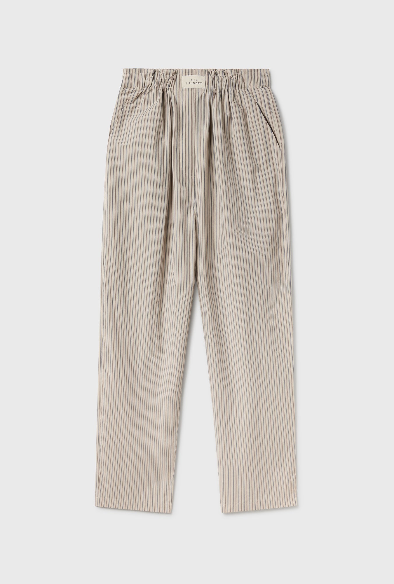 Cotton Paper Bag Pants Slate Stripe