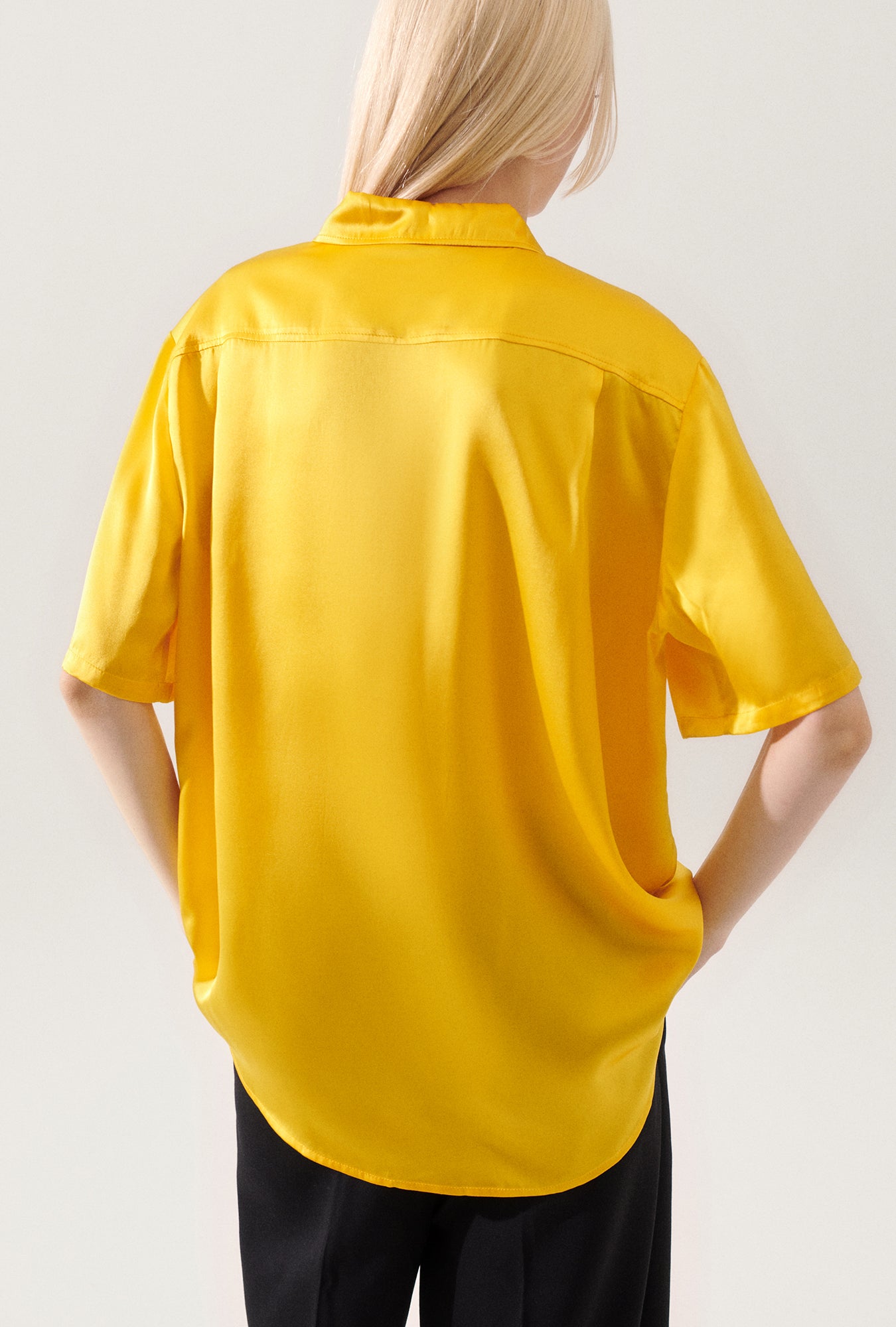 Short Sleeve Boyfriend Shirt Marigold