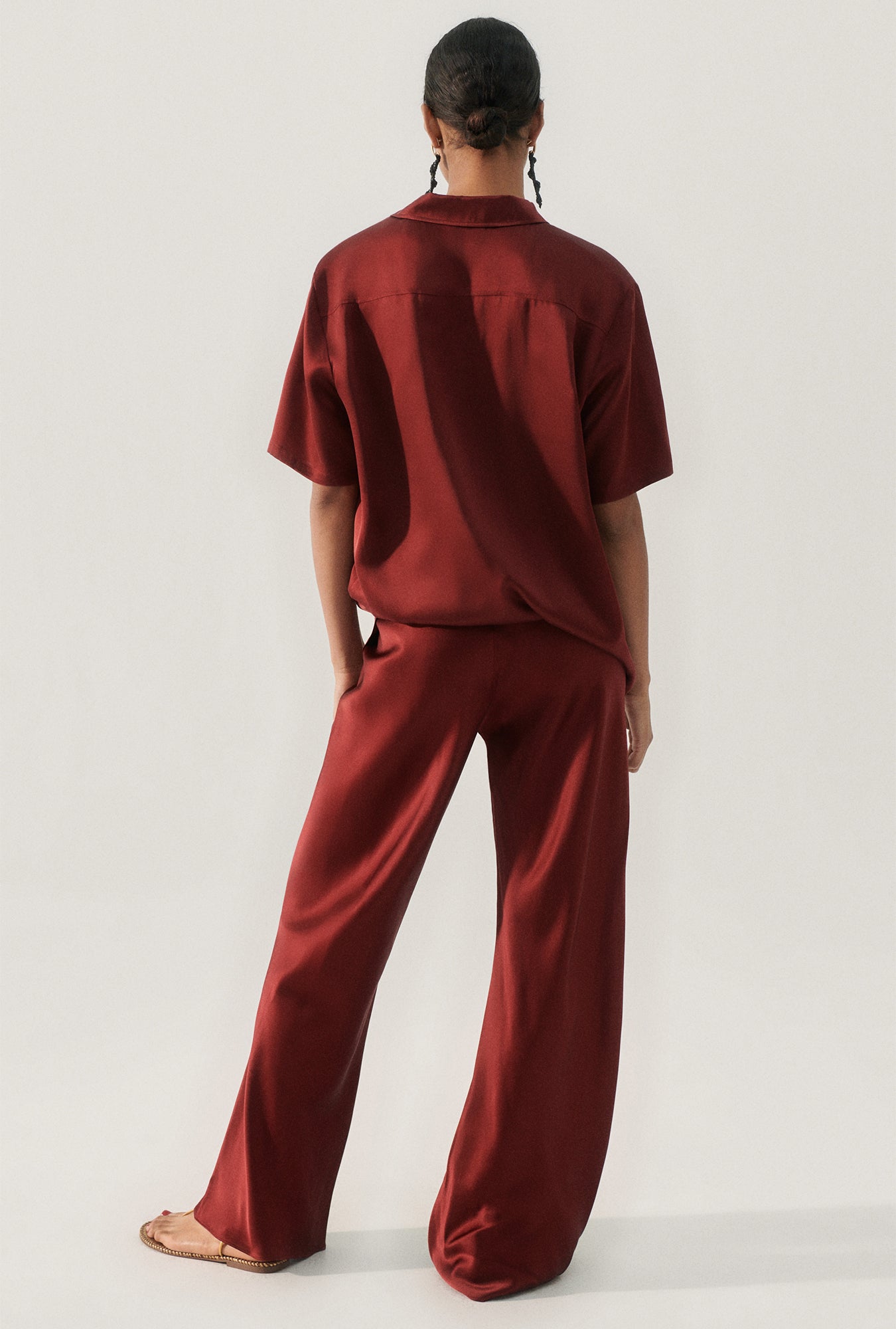 Bias Cut Pants Garnet
