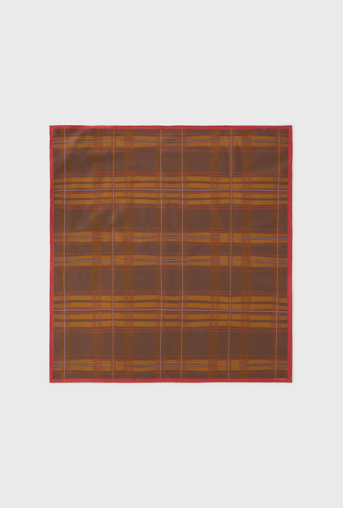 COTTON SILK SCARF ROOT PLAID