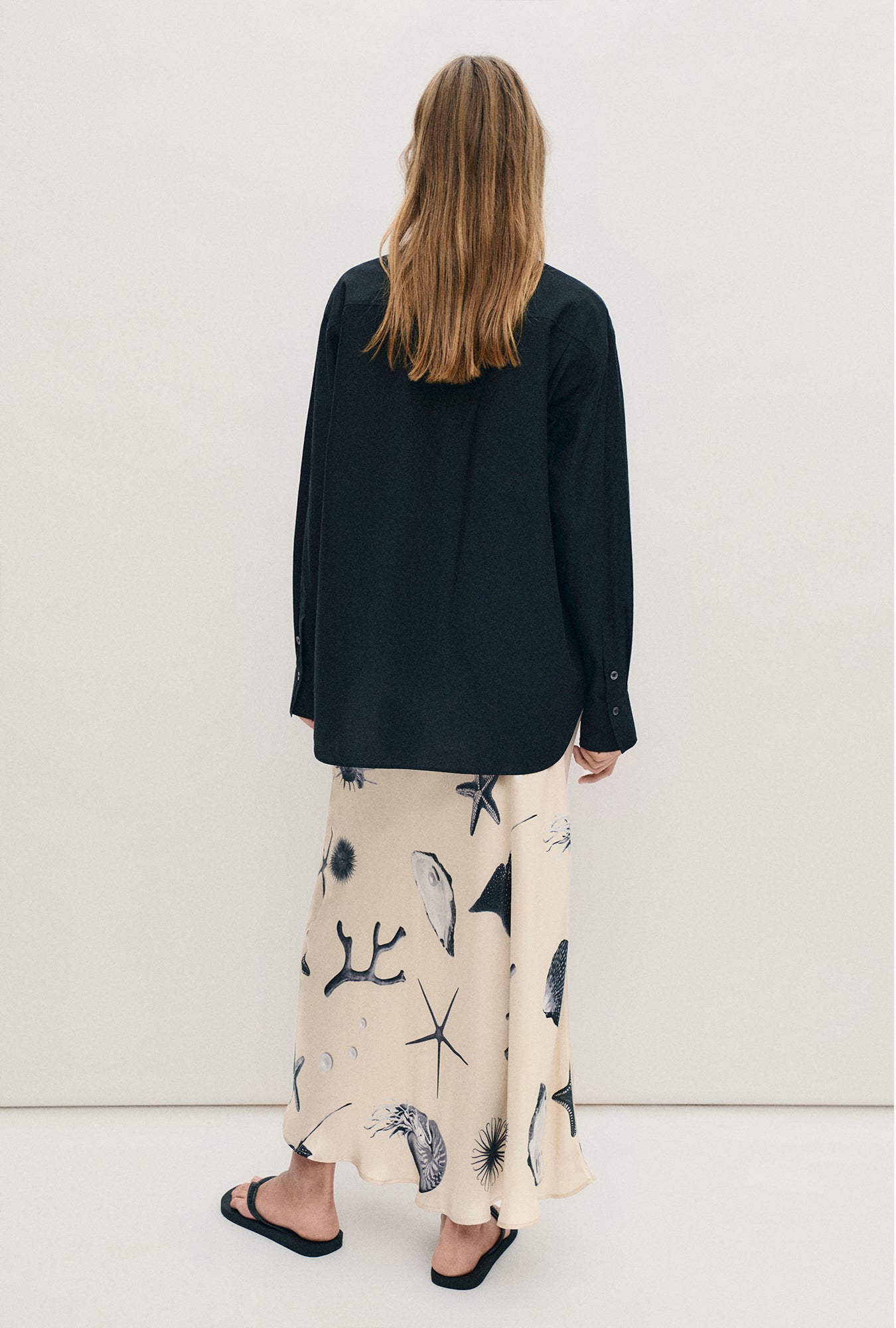 Long Bias Cut Skirt Seashells