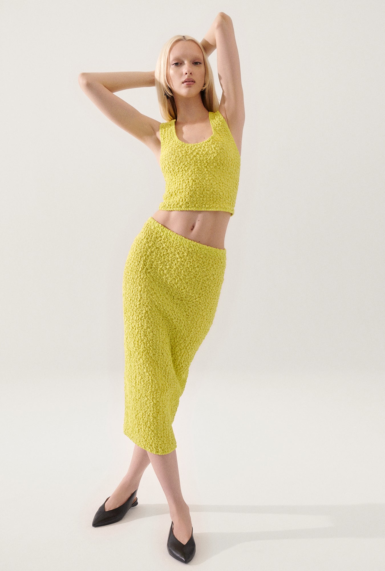 Popcorn Cropped Cami Absinthe