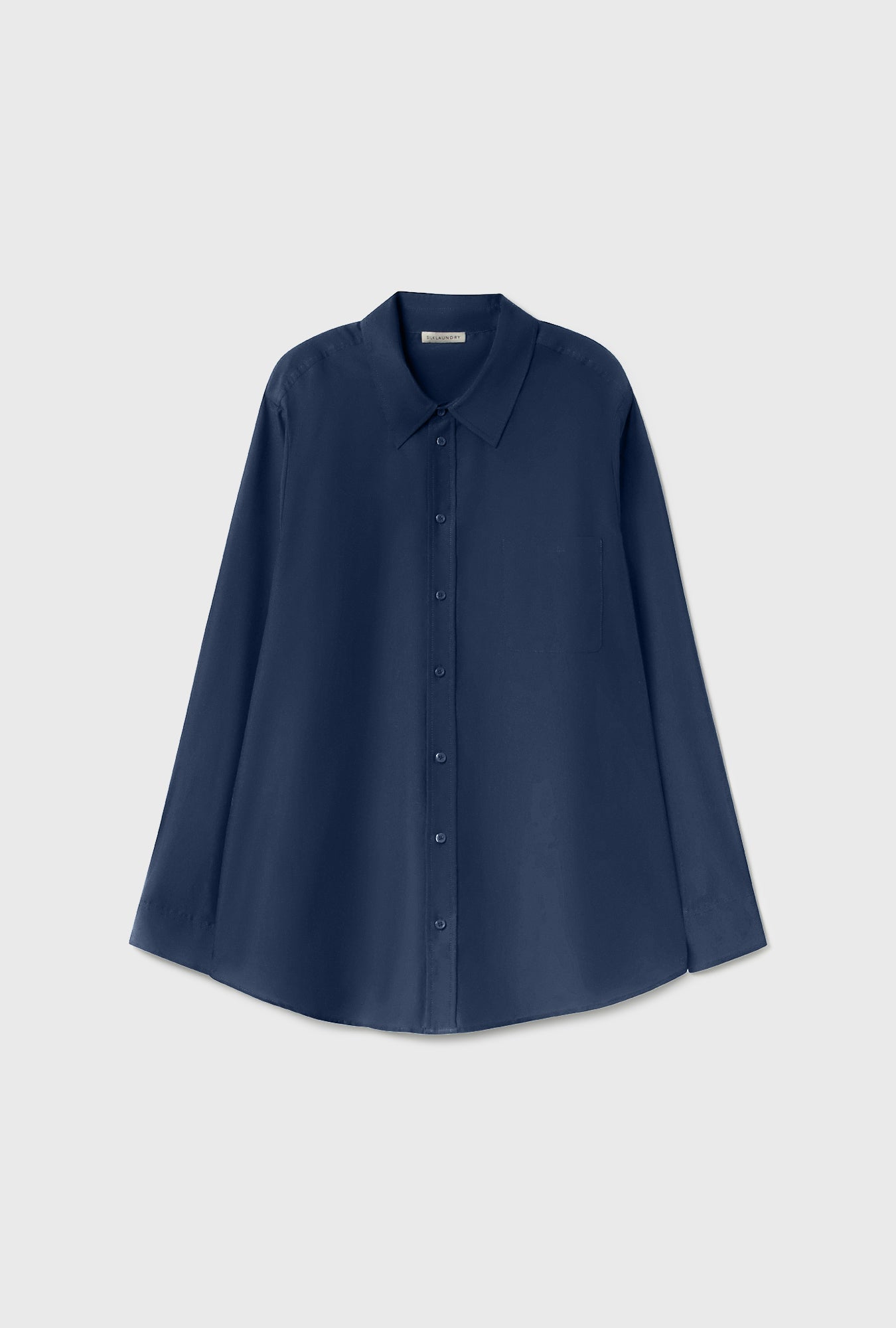 Cotton Silk Boyfriend Shirt Midnight