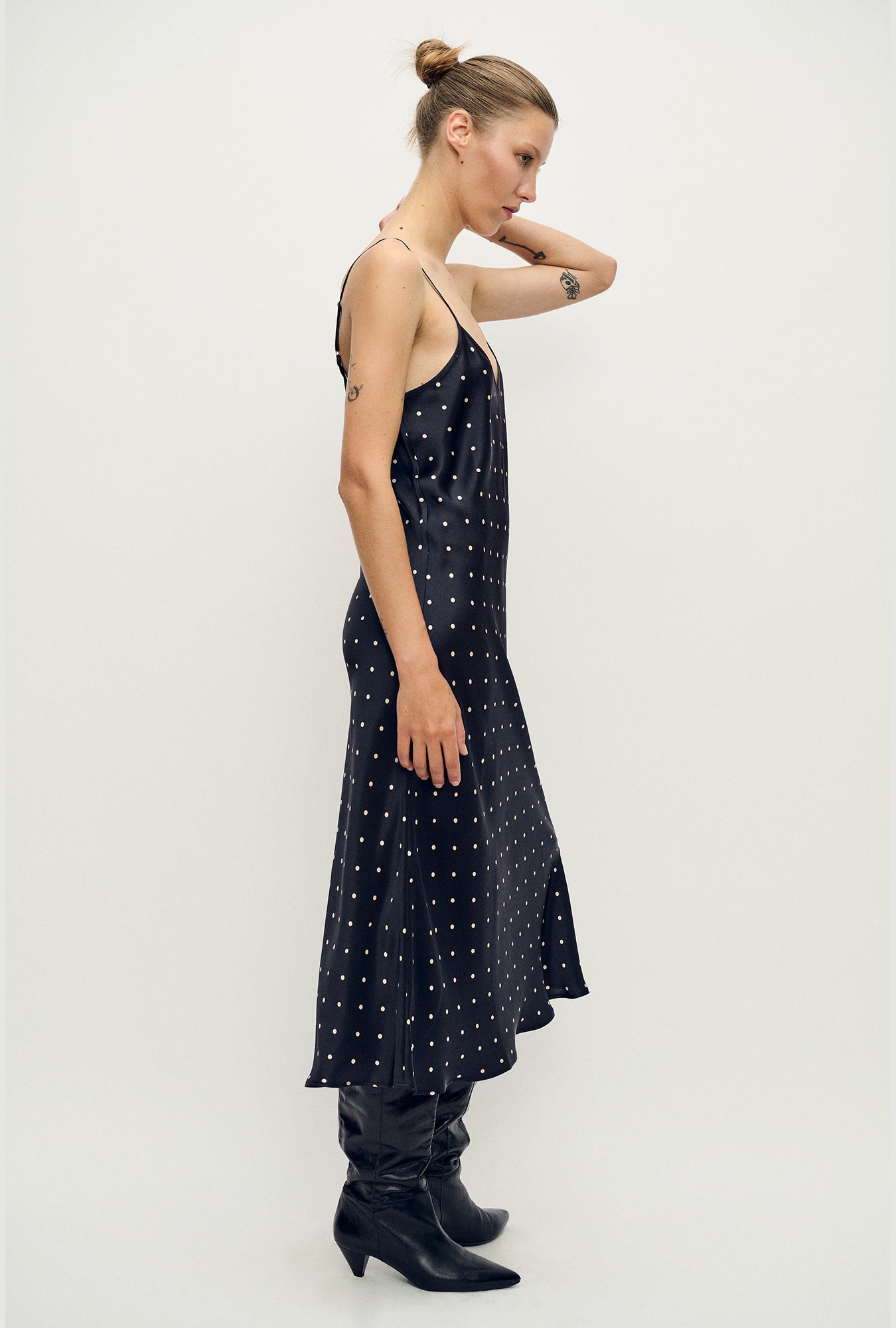 90S Slip Dress Small Polka Dot