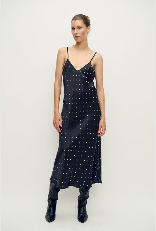 90S Slip Dress Small Polka Dot