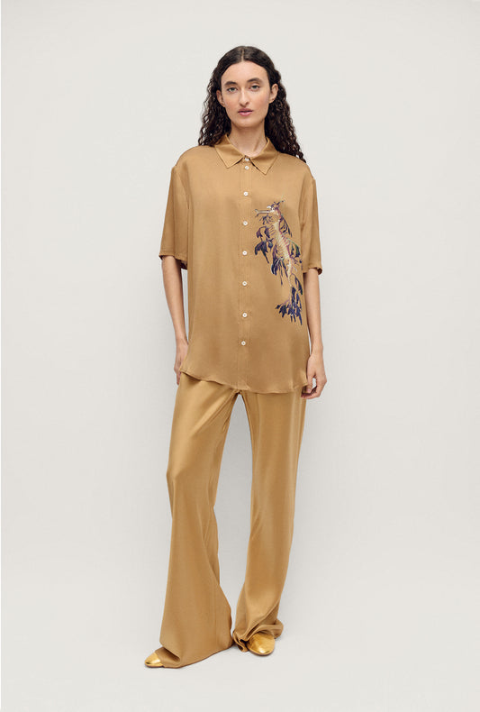 Short Sleeve Boyfriend Shirt Seahorse