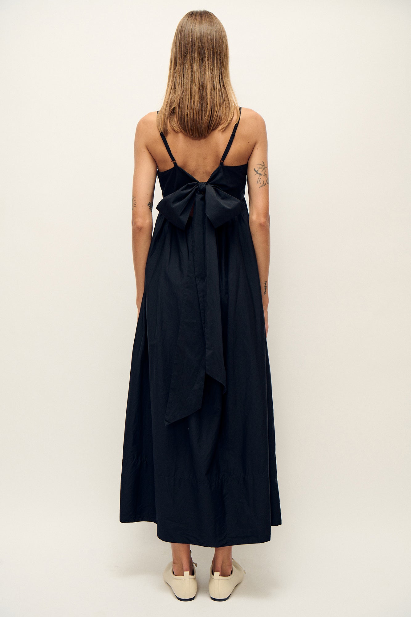 Cotton Silk Tulip Dress Black