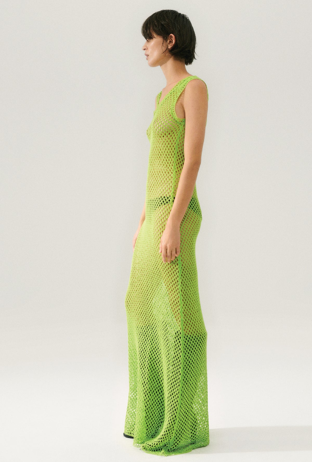 Crochet Scoop Neck Dress Fern