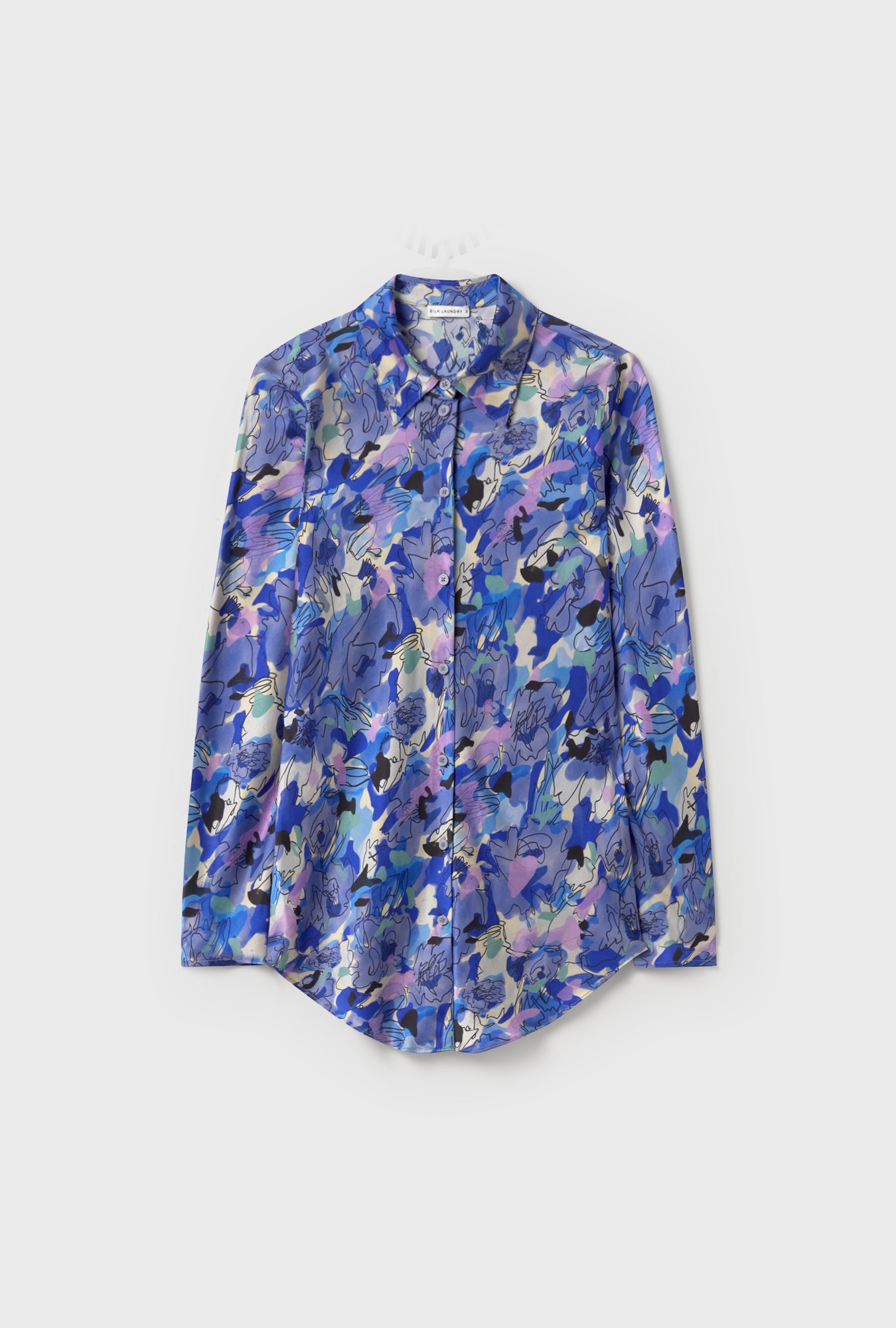 Bias Cut Shirt Cornflower Floral