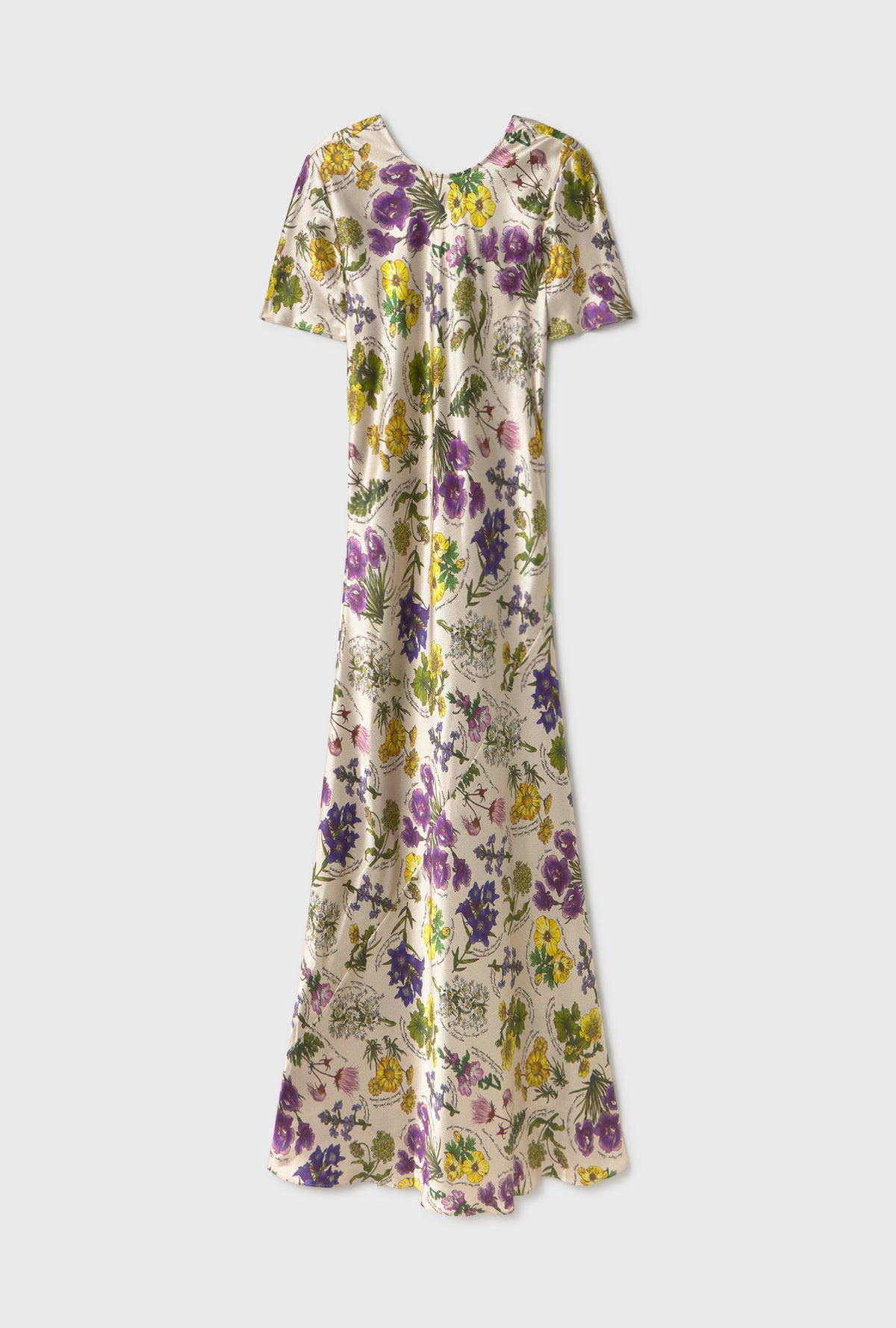 Short Sleeve Bias Cut Dress Endangered Flowers