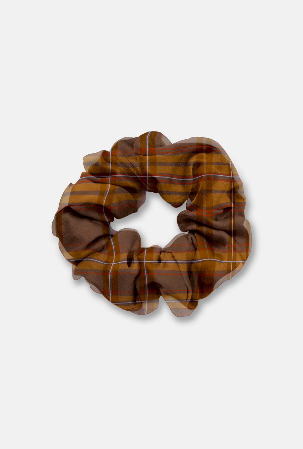 Chiffon Scrunchie Root Plaid