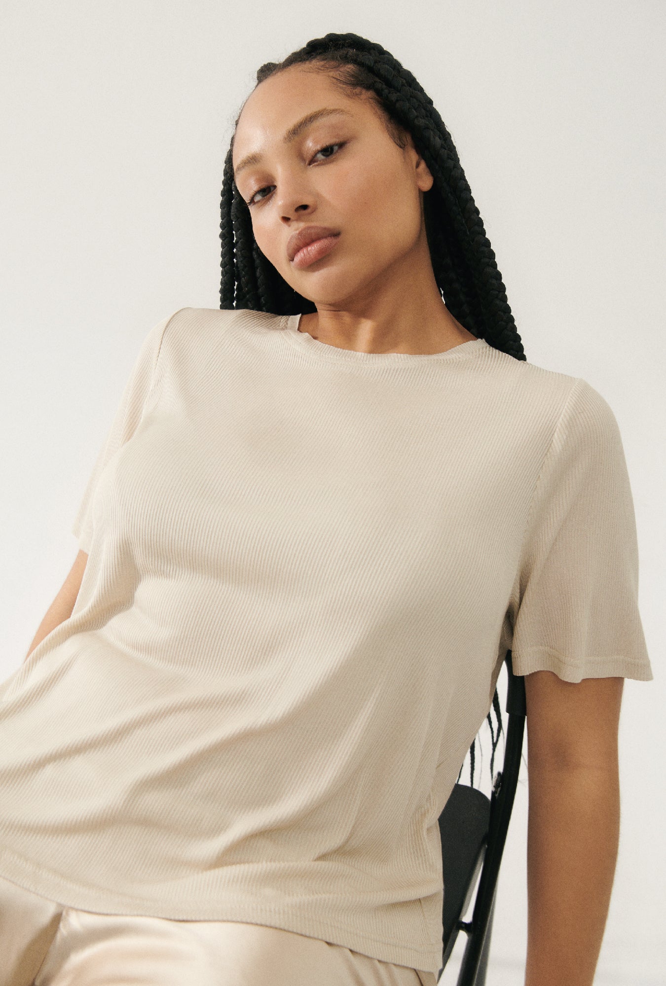 Ribbed T-Shirt Hazelnut