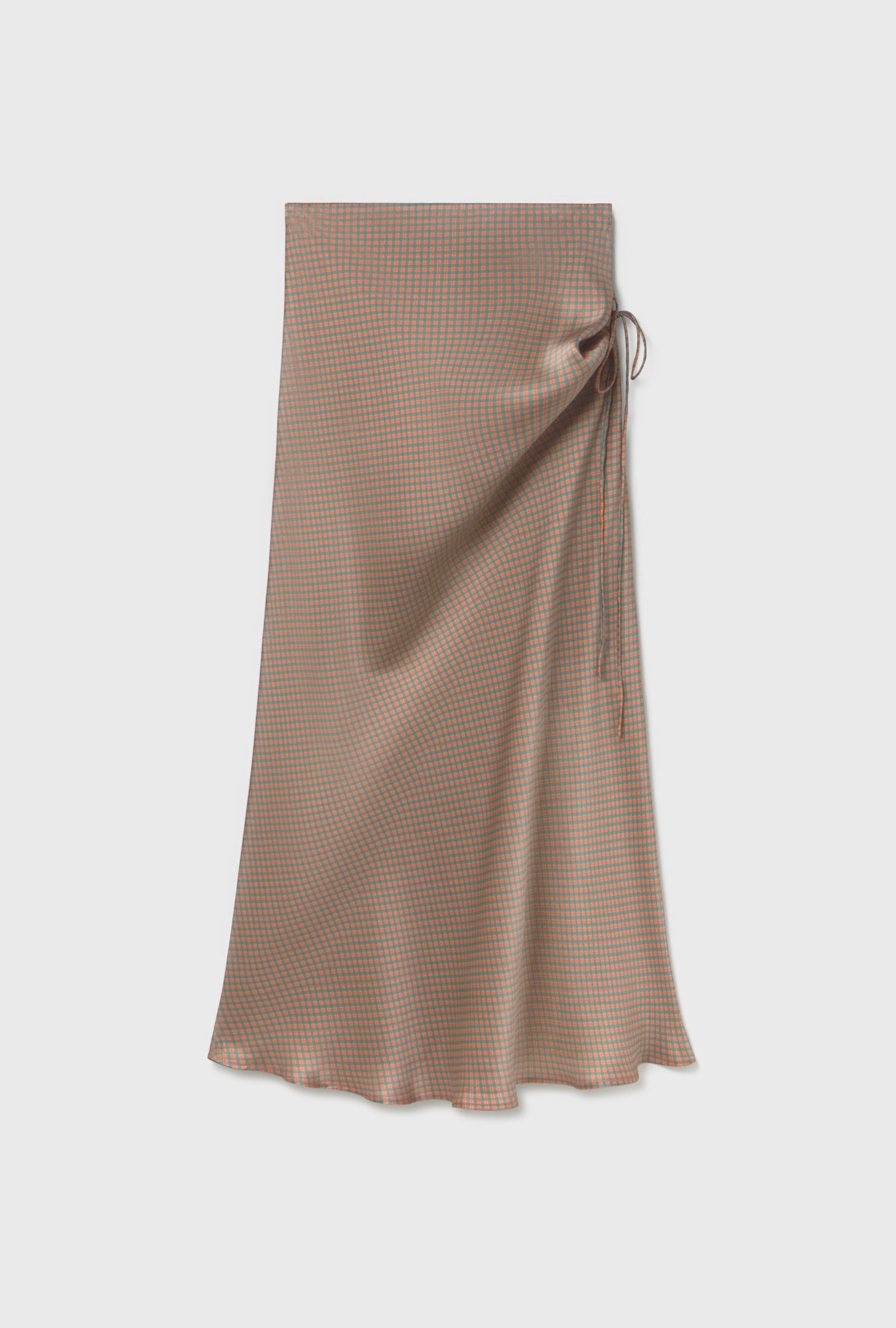 Long Bias Cut Skirt Micro Plaid