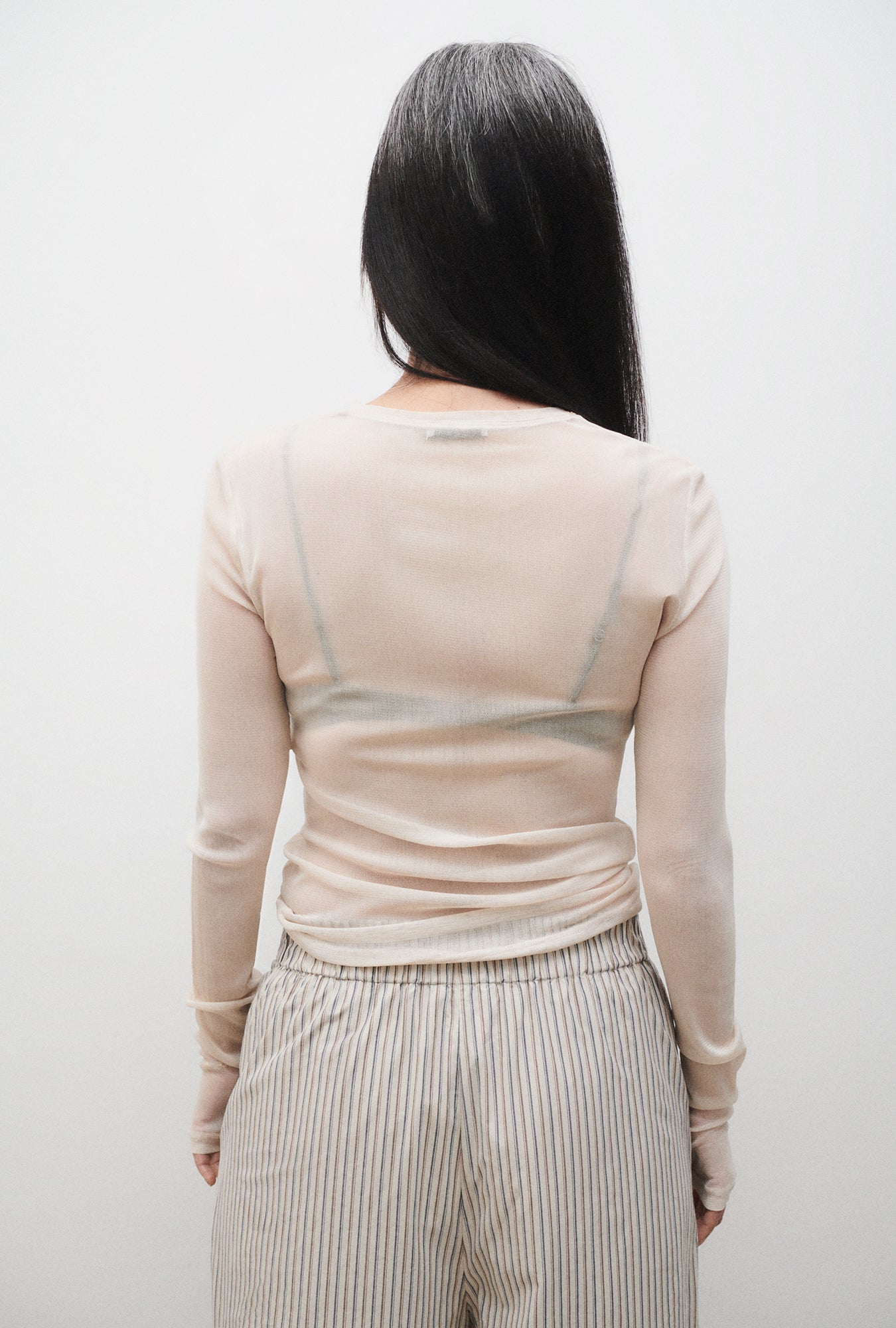 Mesh Long Sleeve Top Hazelnut