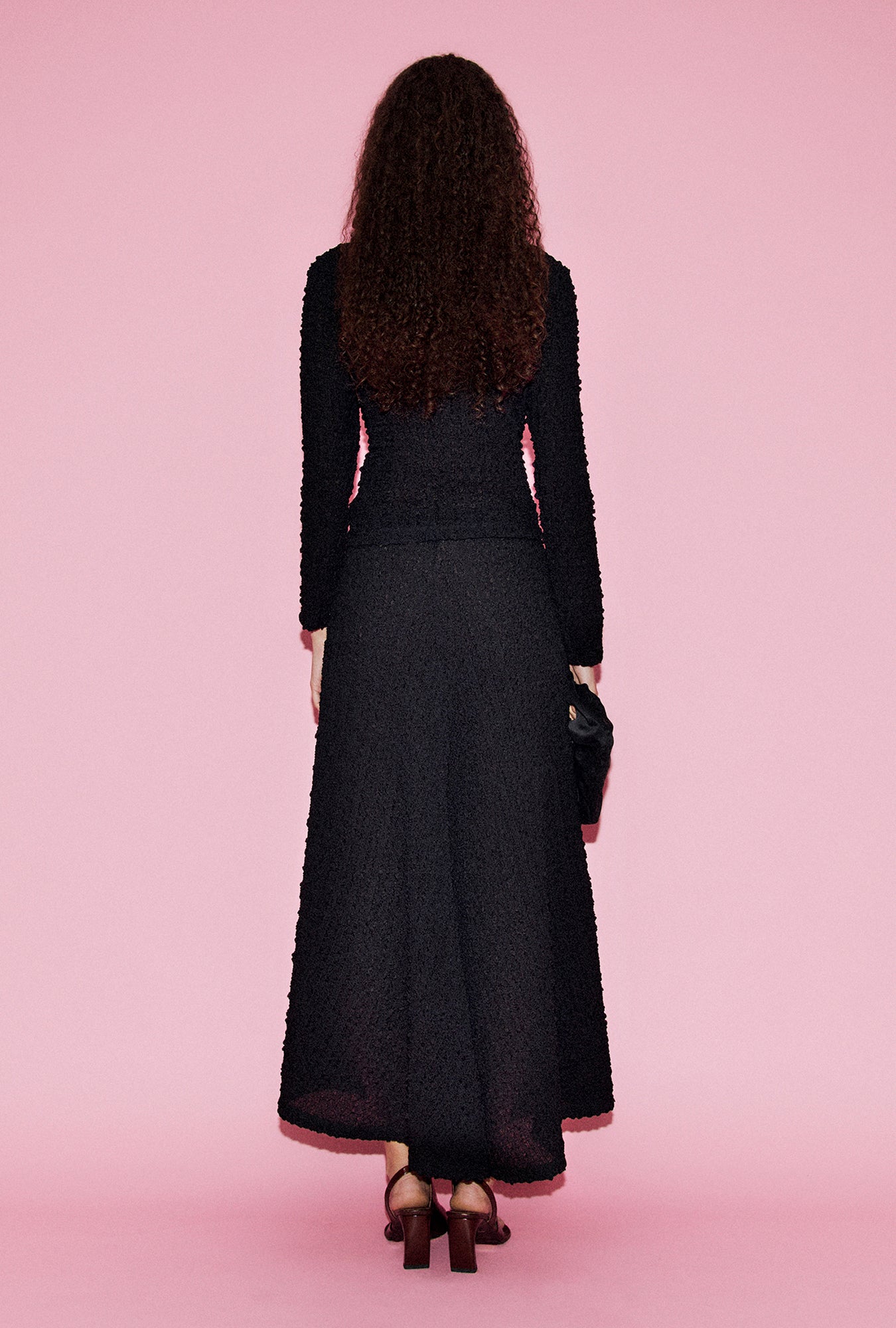 Pebble Long Sleeve Elena Top Black