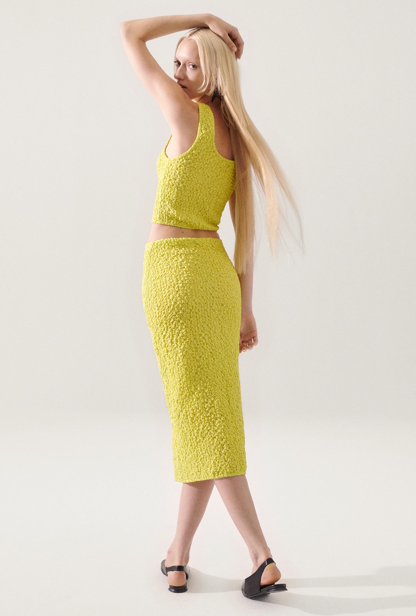 Popcorn Cropped Cami Absinthe