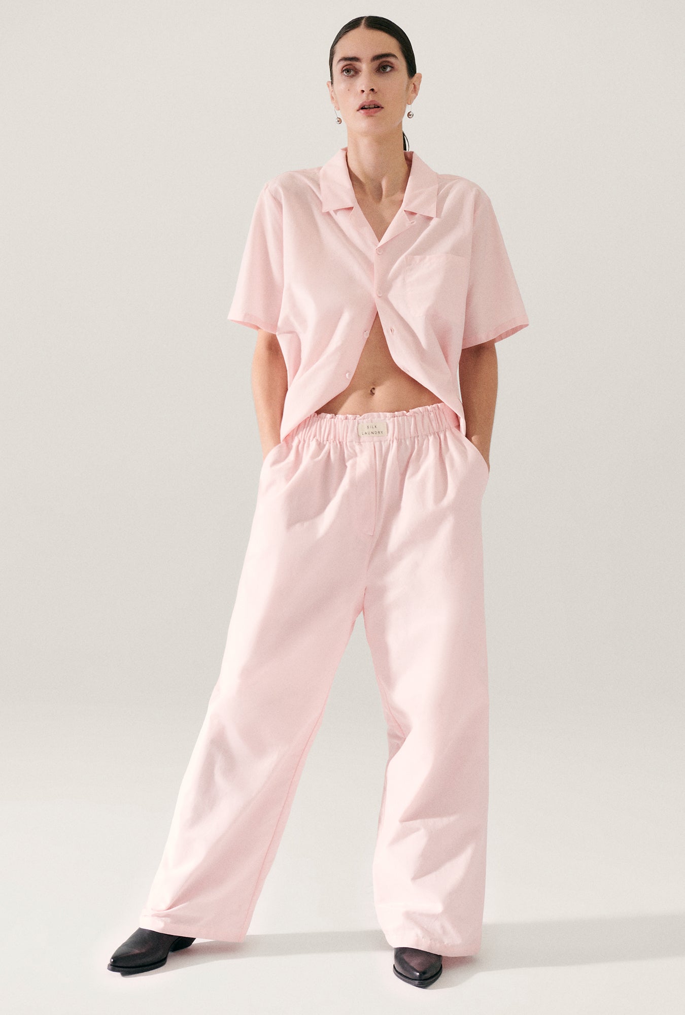 Cotton Silk Camp Shirt Hydrogen