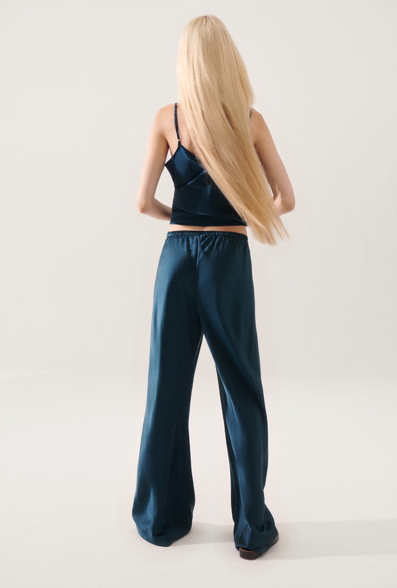 Bias Cut Pants Teal