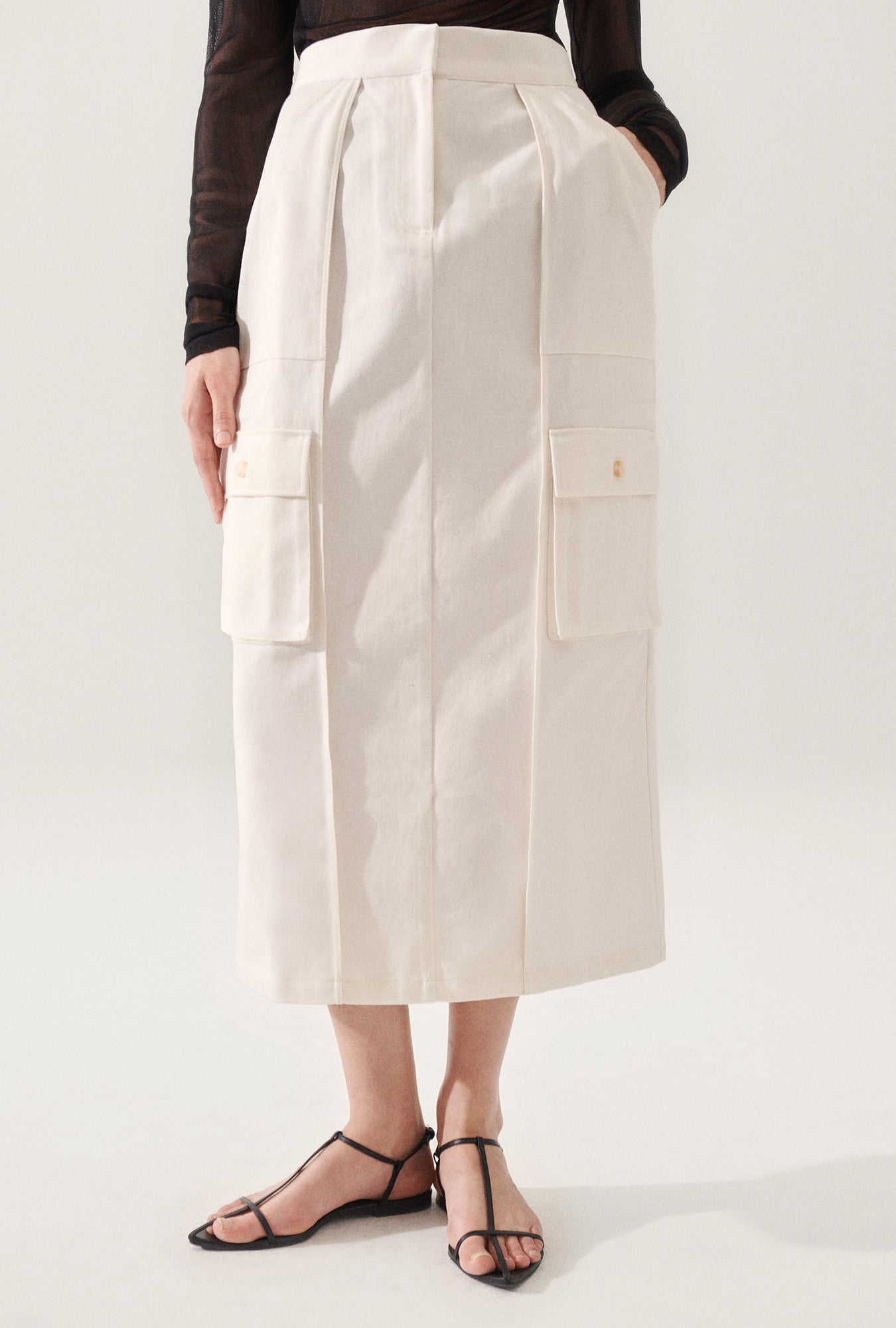 Canvas Cargo Skirt Natural