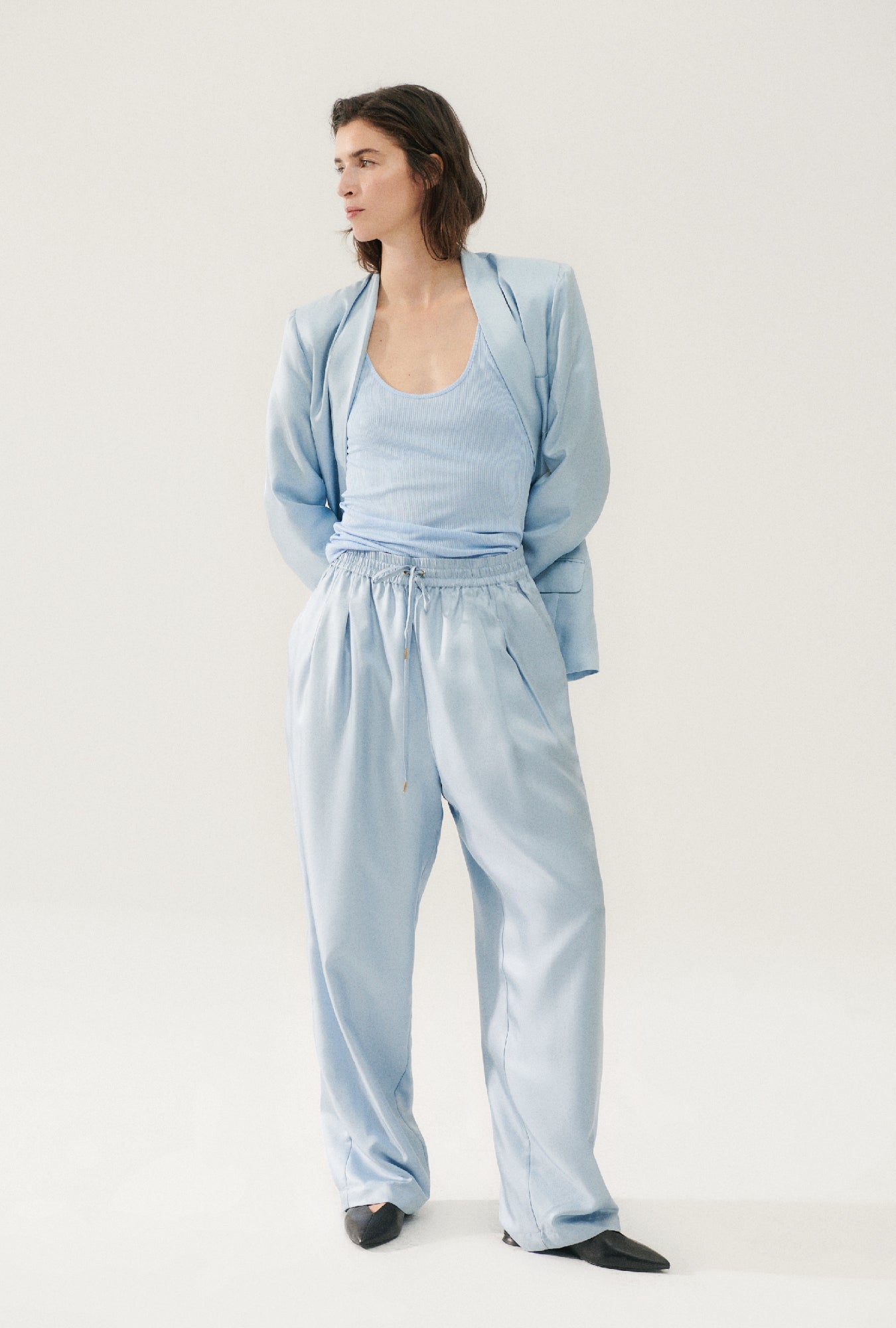 Twill Slouch Pants Sky