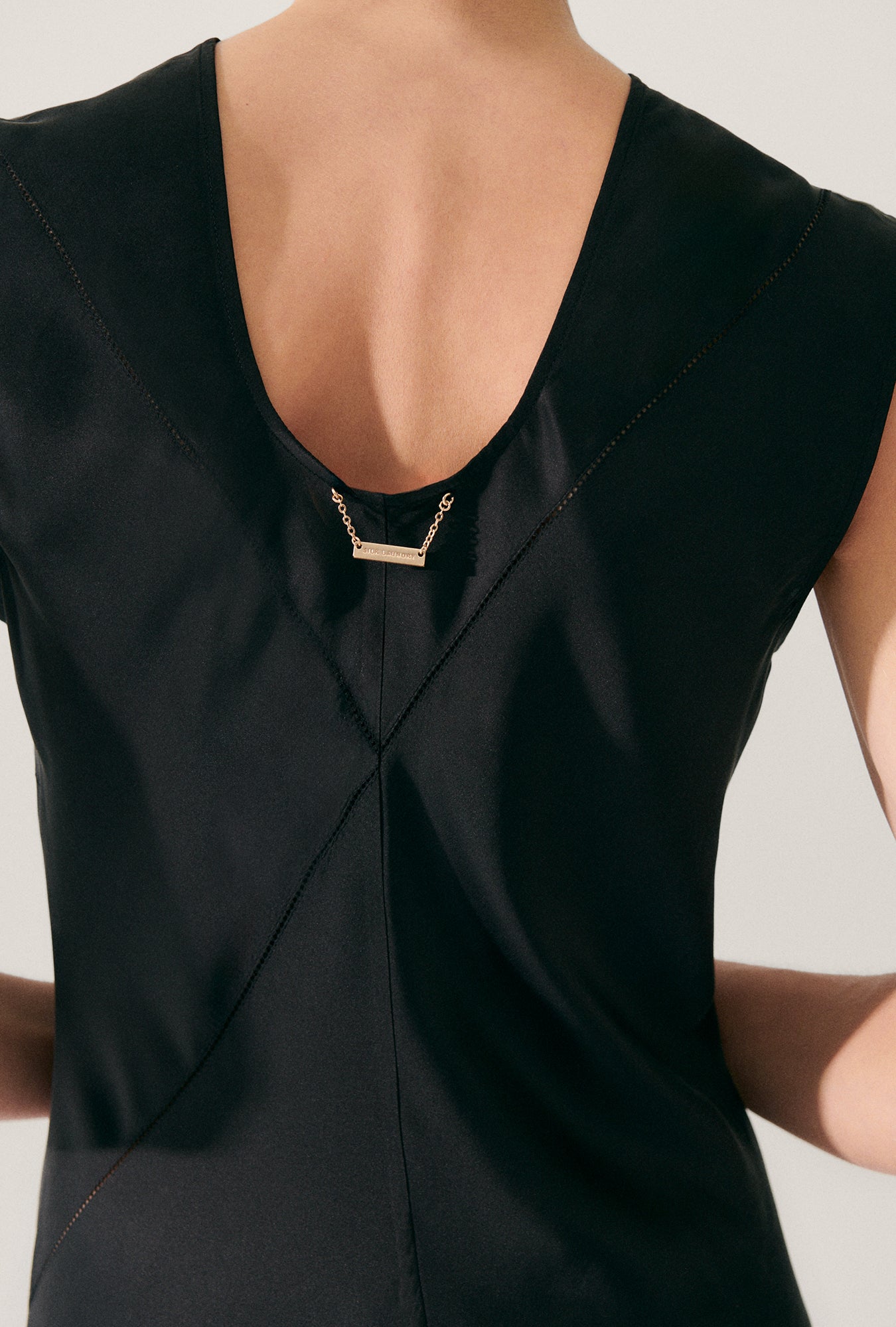 Splice Sleeveless Dress Black