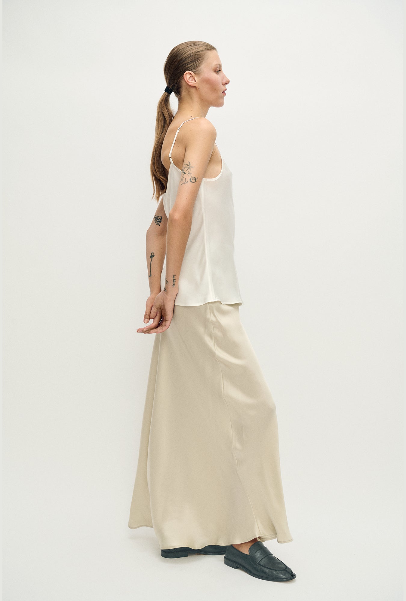 Bias Cut Cami White