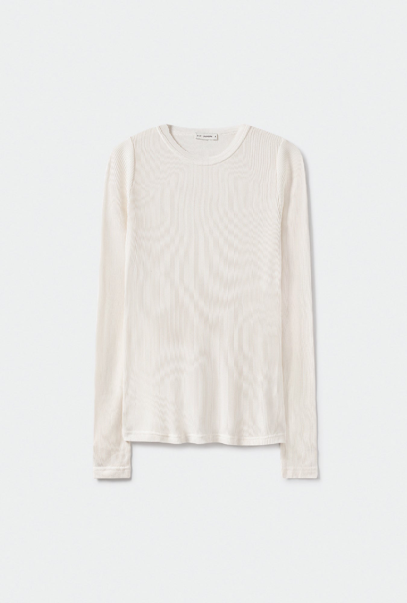 Ribbed Long Sleeve Top White