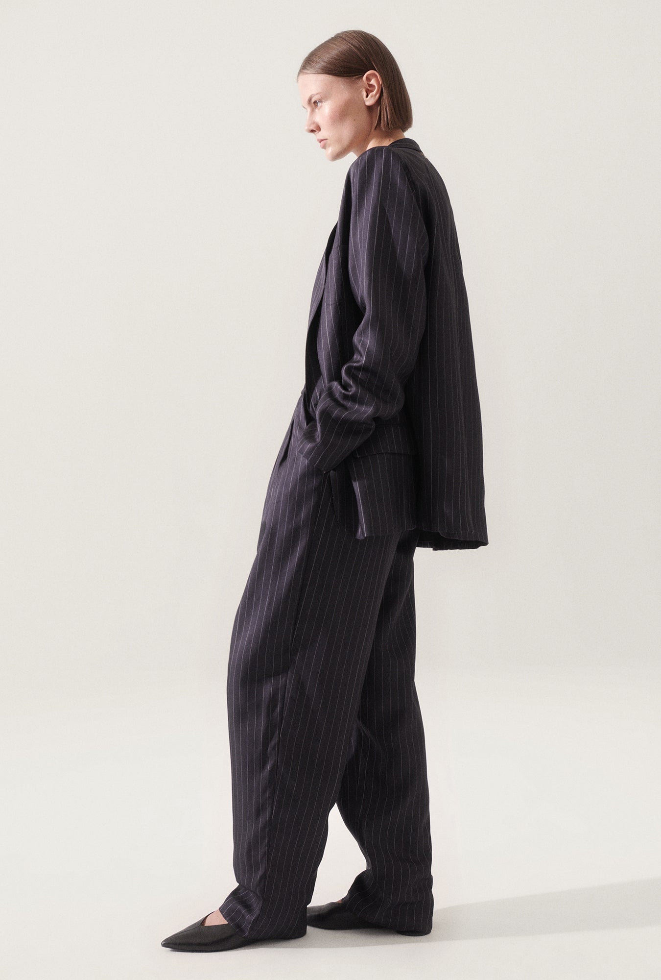 Twill Miami Blazer Pinstripe Black / White