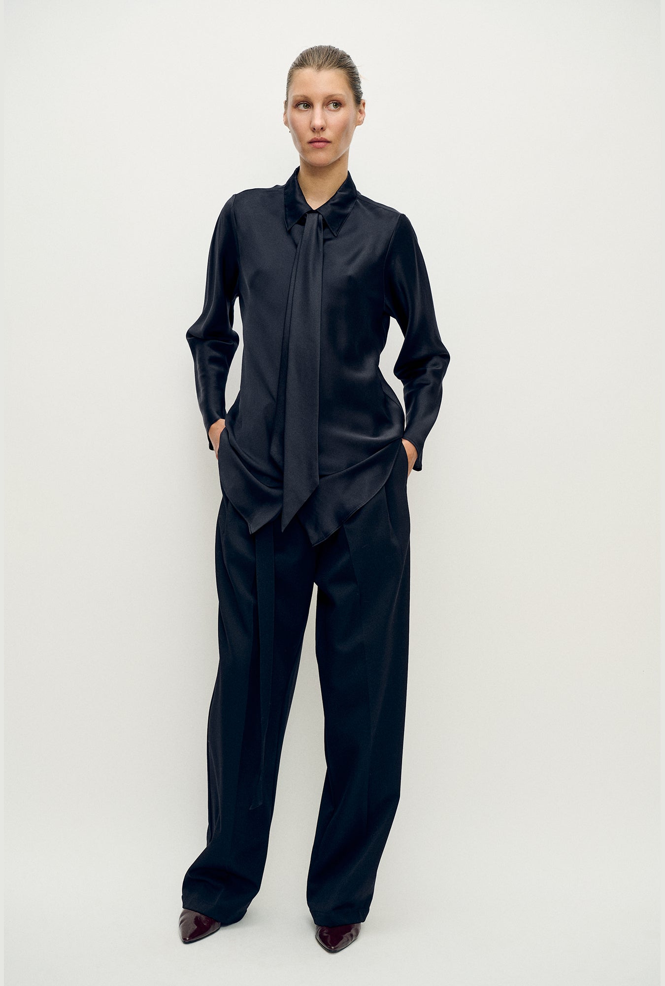 Bias Cut Shirt Black