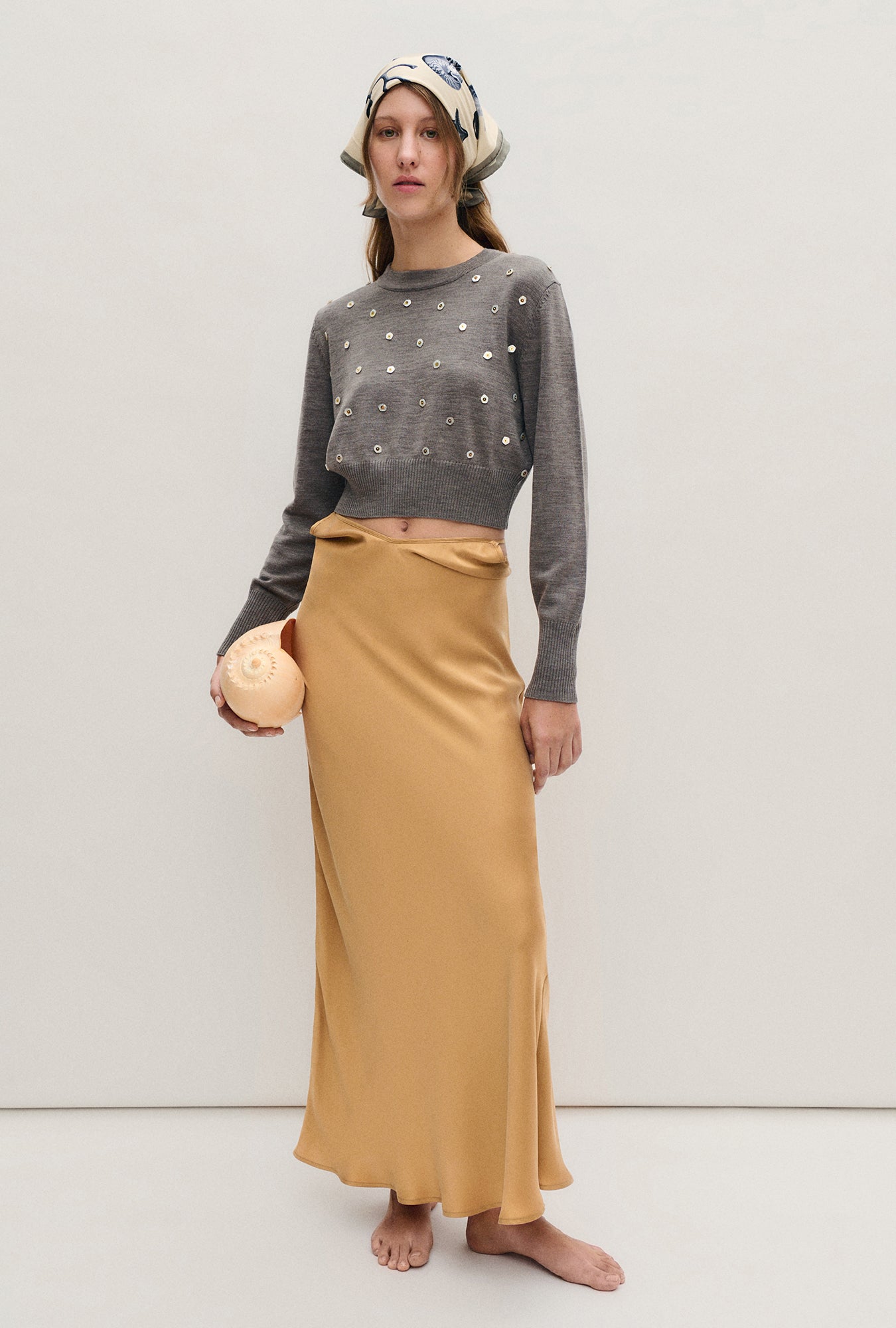 Cropped Crewneck Pearl