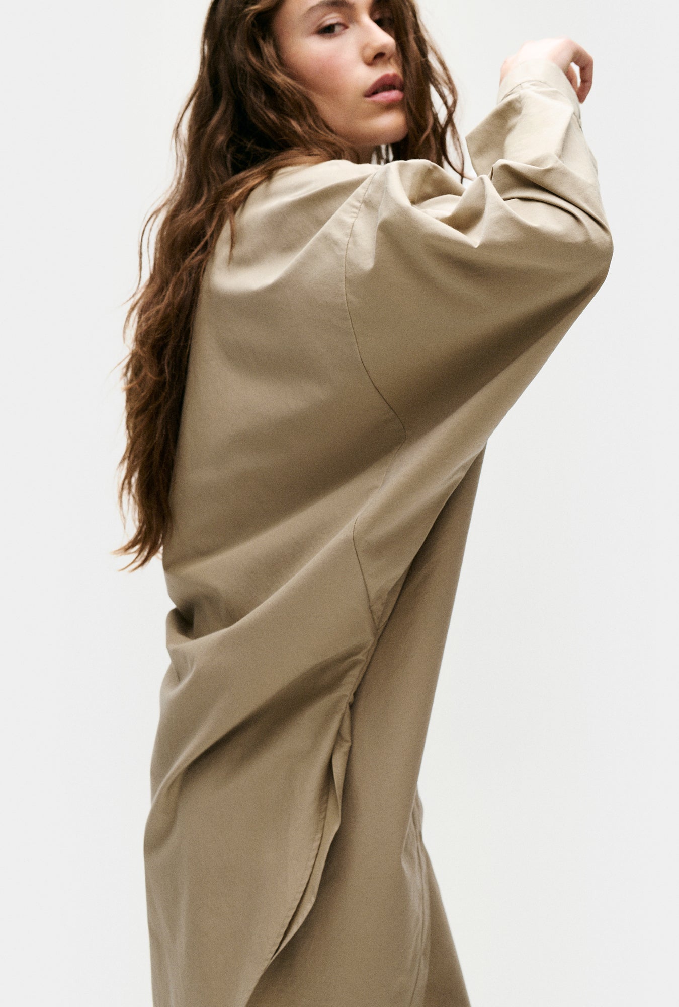 Cotton Silk Round Shirt Graphite